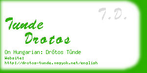 tunde drotos business card